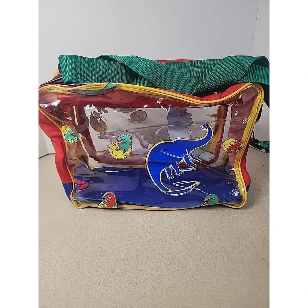 Vintage Mischief Makers Dinosaur Clear Messenger Bag Red Green New With Tags